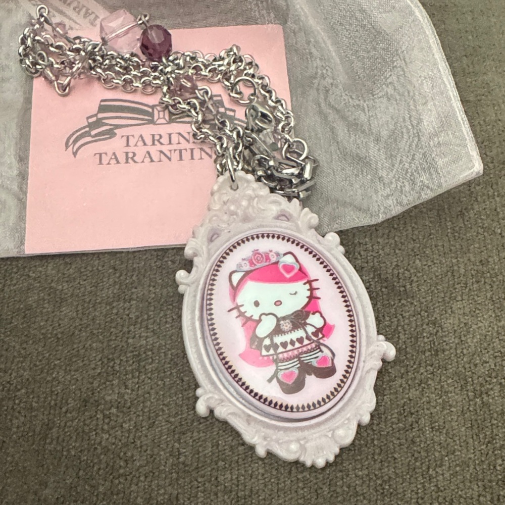 Tarina Tarantino Hello Kitty Pink Head Pendant Necklace, EUC!